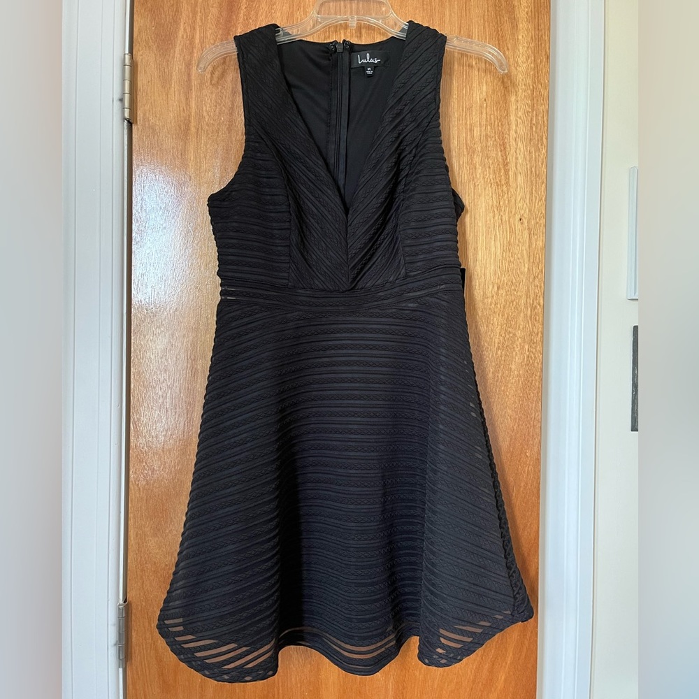 Lulus Forever Mine black sleeveless formal skater dress, size M, NWT